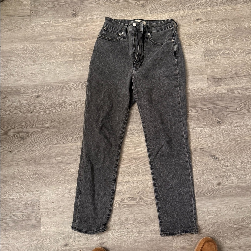 Madewell Charcoal Straight Leg Jeans High-Waisted